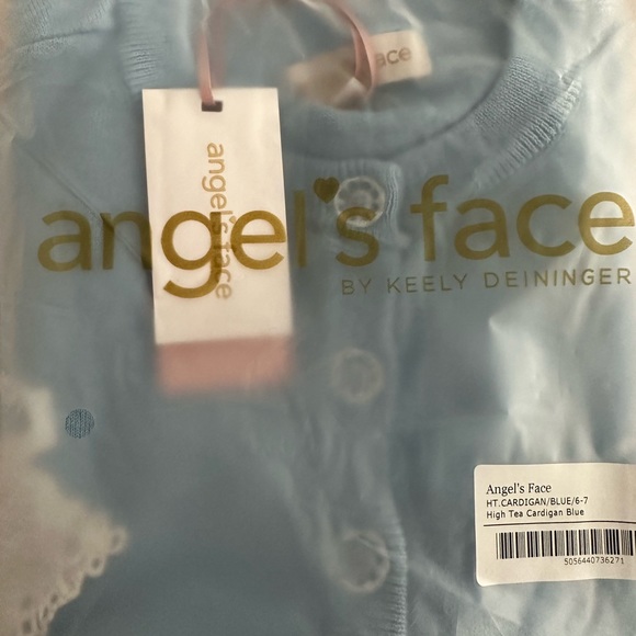 🩵NWT ANGEL’S FACE CARDIGAN SWEATER BLUE HIGH TEA LACE 6-7Y🩵 - Picture 8 of 9